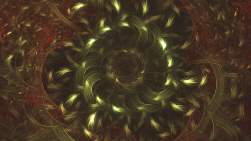 Abstract Golden Fractal Swirls 4K Desktop Wallpaper