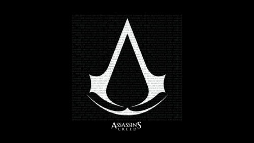 Assassin’s Creed Minimalist Logo with Character Names 4K Desktop Wallpaper