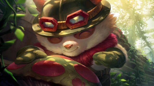 Teemo League of Legends Resting by Mushroom Desktop Wallpaper