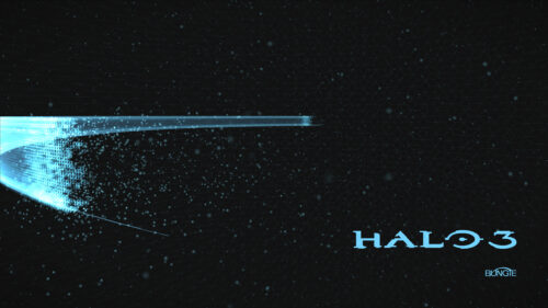 Minimalist Halo 3 Digital Data Stream Abstract Desktop Wallpaper