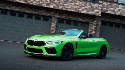 Bright Lime Green BMW M8 Convertible Sports Car 4K Wallpaper