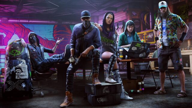 Watch Dogs 2 DedSec Hacker Team Group Portrait 4K Desktop Wallpaper