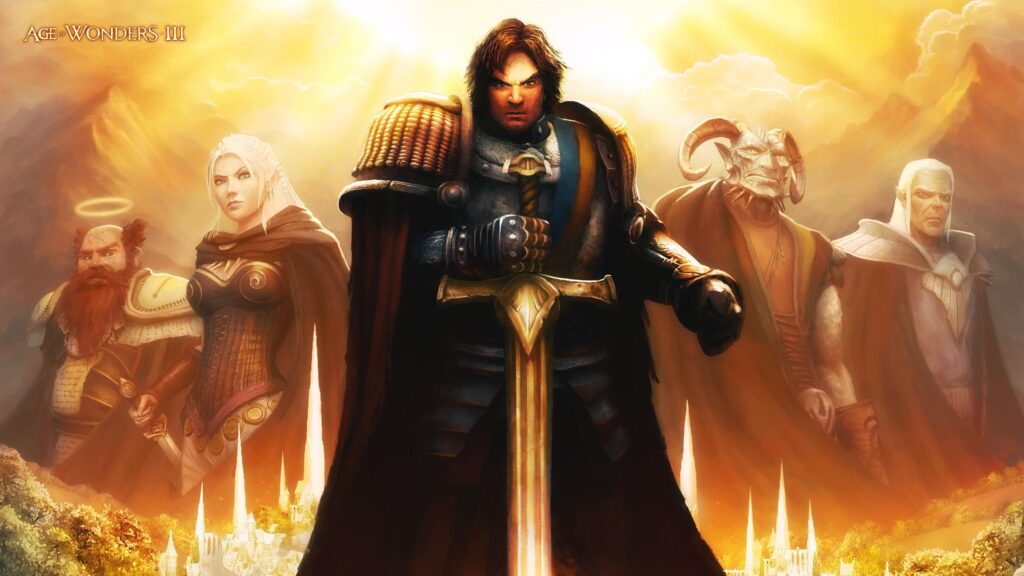 Age of Wonders III Epic Fantasy Heroes Standing Together 4K Wallpaper