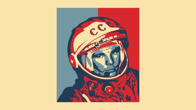 Yuri Gagarin Soviet Cosmonaut Pop Art Illustration 4K Desktop Wallpaper