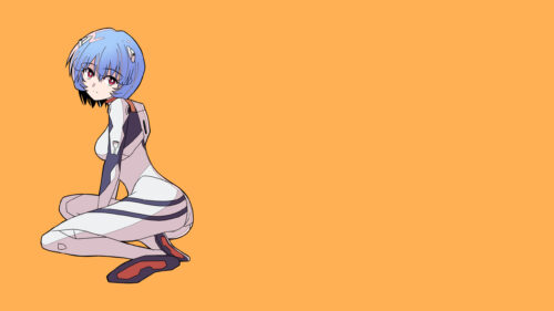 Minimalist Rei Ayanami Evangelion Character Art Desktop Wallpaper