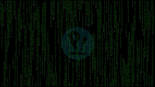 The Matrix Digital Rain With Central Question Mark Symbol 4K Desktop Wallpaper