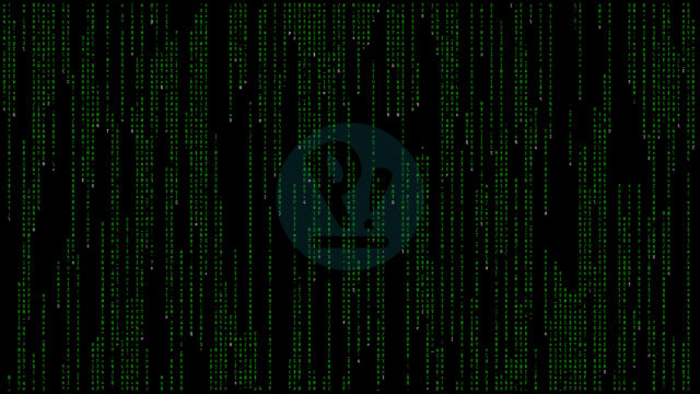 The Matrix Digital Rain With Central Question Mark Symbol 4K Desktop Wallpaper