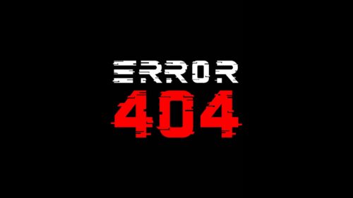 Minimalist Glitch Style Error 404 Red and White Text on Black Background 4K Desktop Wallpaper