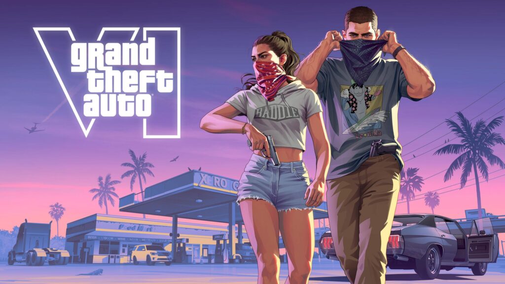 Grand Theft Auto VI Lucia and Jason Duo Sunset Scene 4K Desktop Wallpaper