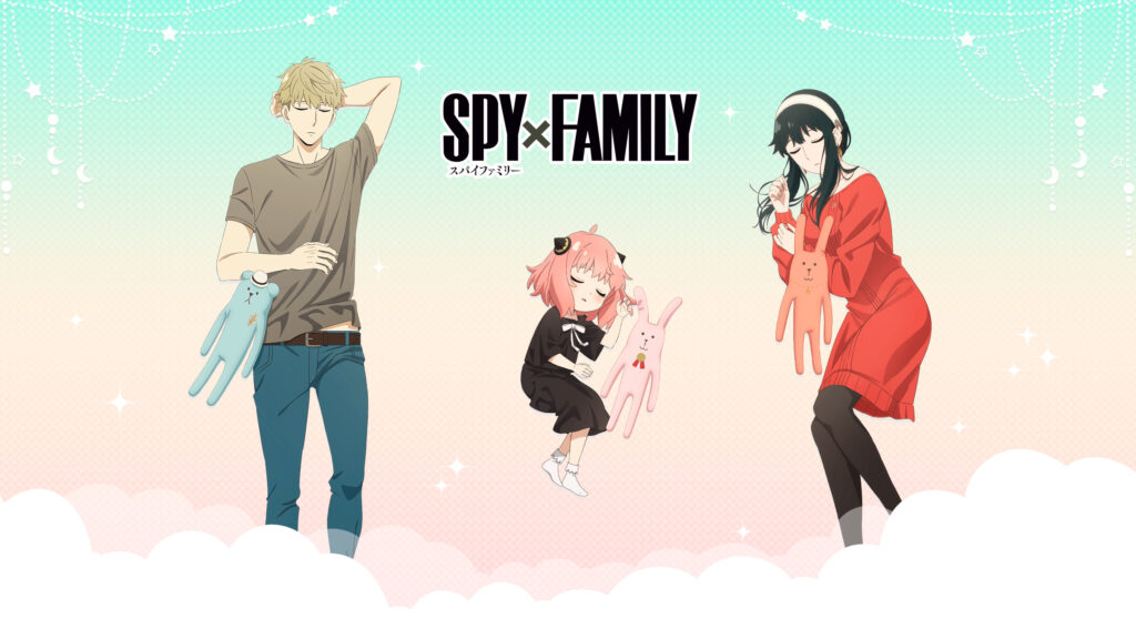 Spy x Family Loid Anya and Yor Sleeping Pastel Art 4K Desktop Wallpaper