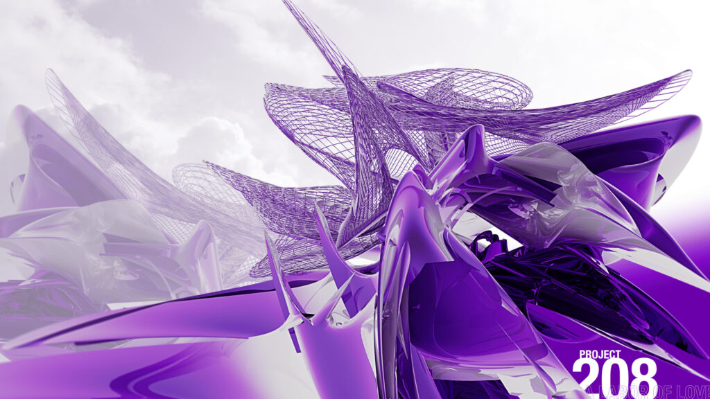 Abstract Purple Geometric Digital Art 4K Desktop Wallpaper