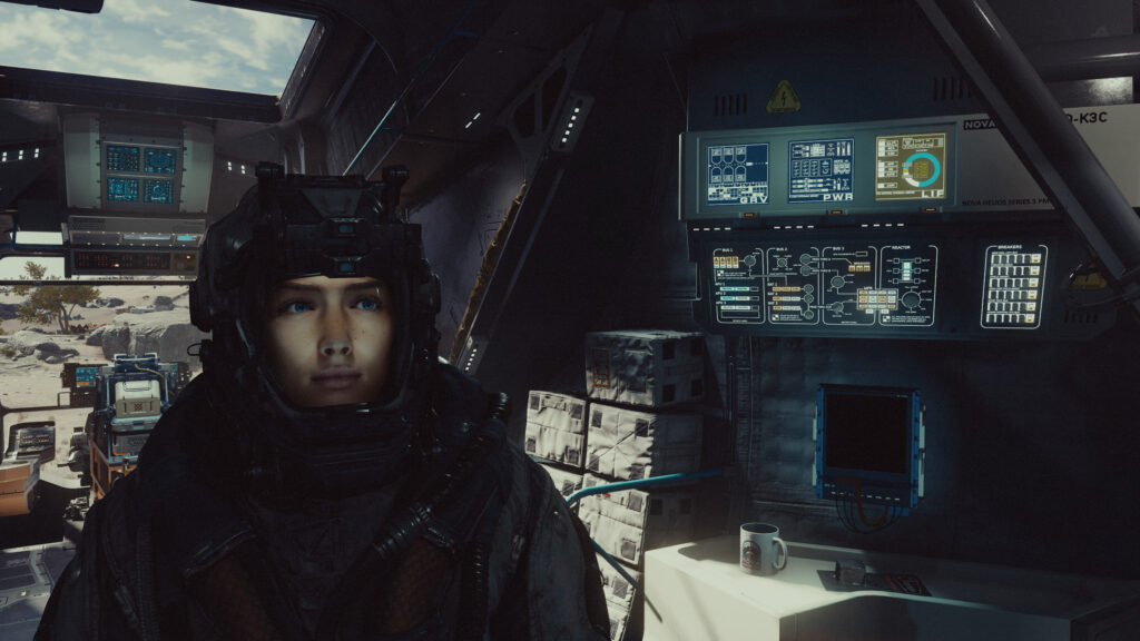 Starfield Female Pilot in Cockpit Cinematic 4K Desktop Wallpaper