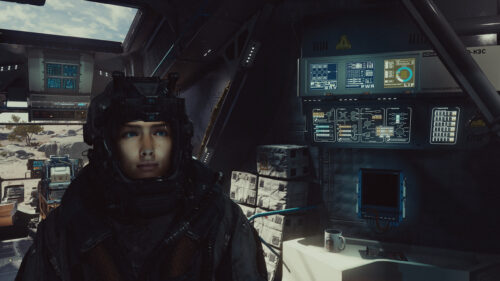 Starfield Female Pilot in Cockpit Cinematic 4K Desktop Wallpaper