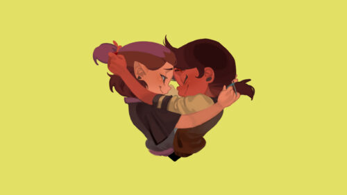 Luz and Amity Heartfelt Embrace The Owl House 4K PC Wallpaper