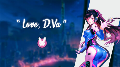D.Va Overwatch Character Artistic Blue City Night PC Wallpaper