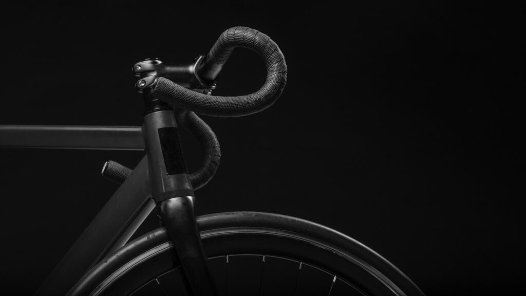 Minimalist Matte Black Road Bike Handlebars Desktop Wallpaper