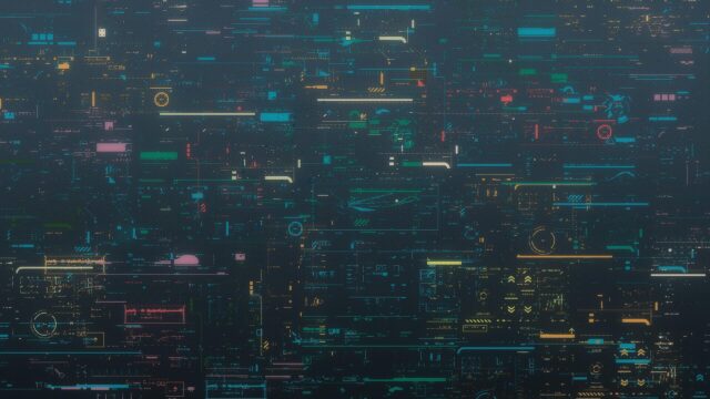 Futuristic Cyberpunk HUD Data Interface Dark Aesthetic PC Wallpaper