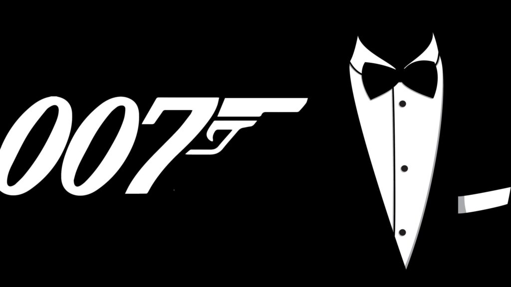 Minimalist James Bond 007 Tuxedo and Logo Design 4K Desktop Wallpaper