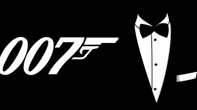 Minimalist James Bond 007 Tuxedo and Logo Design 4K Desktop Wallpaper