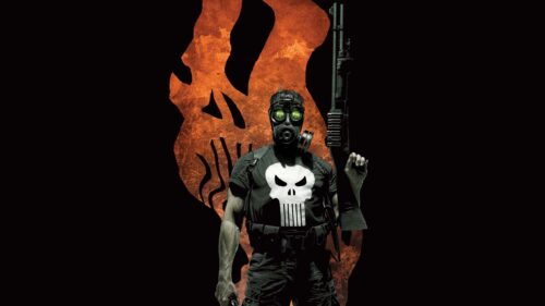 The Punisher Gas Mask Tactical Gear 4K Desktop Wallpaper