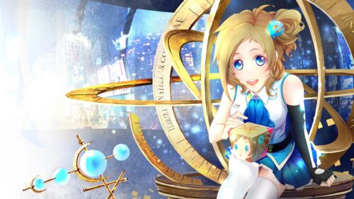 Anime Girl with Internet Explorer Mascot Design 4K Desktop Wallpaper