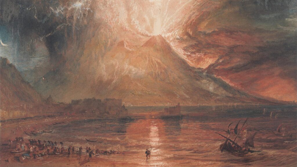 J.M.W. Turner Eruption of Mount Vesuvius Artistic Painting 4K Desktop Wallpaper