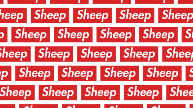 Red Minimalist Sheep Pattern Supreme Style 4K Desktop Wallpaper