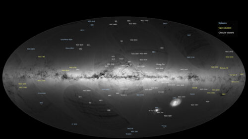 Milky Way Galaxy Star Map with Named Celestial Objects Desktop Wallpaper