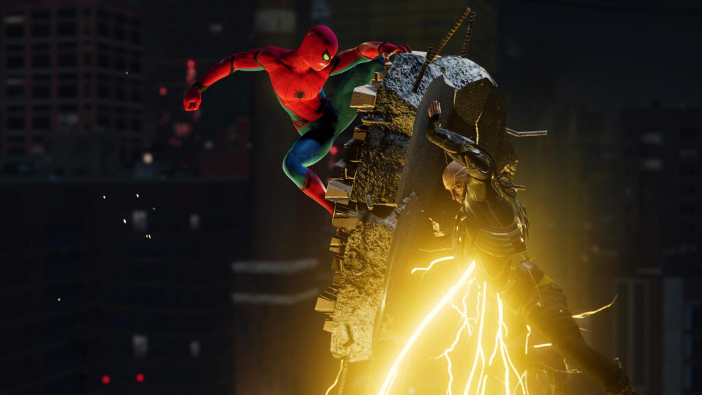 Spider-Man Fighting Electro Action Scene 4K Desktop Wallpaper