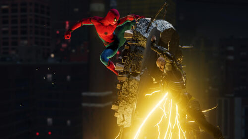 Spider-Man Fighting Electro Action Scene 4K Desktop Wallpaper
