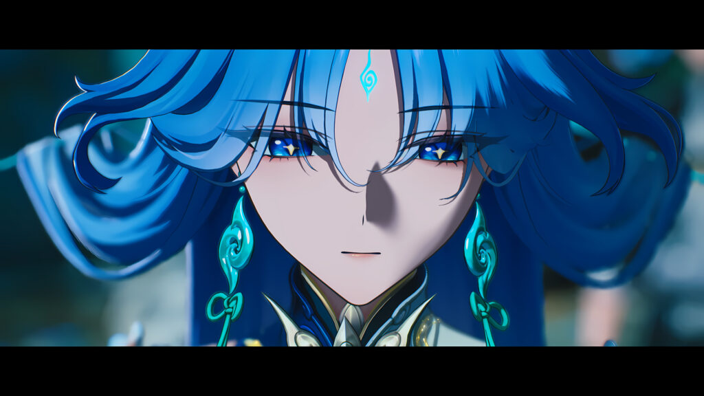 Jingliu Honkai Star Rail Blue Anime Character Portrait 4K Wallpaper