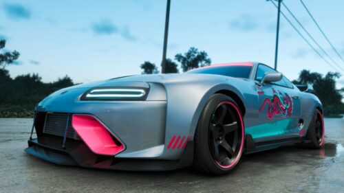 Customized Cyberpunk Style Toyota Supra Sportscar Desktop Wallpaper