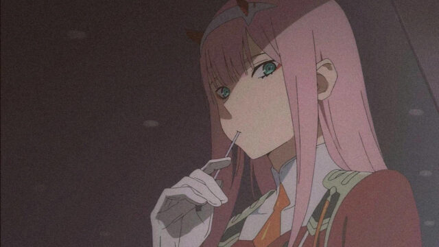 Zero Two Anime Girl Aesthetic Pink Hair 4K Desktop Wallpaper