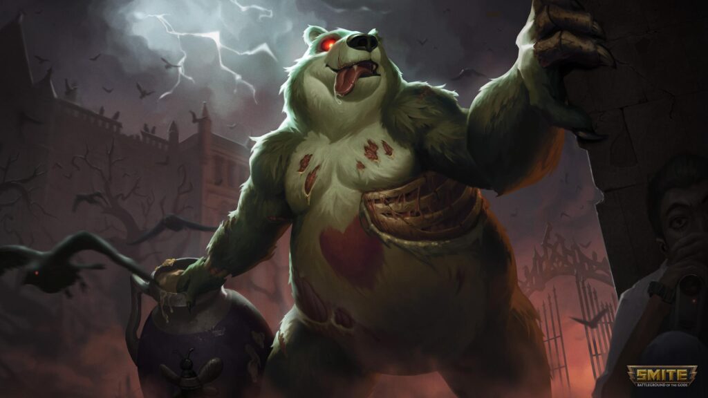 Zombie Bear Monster Smite Battleground of the Gods 4K Desktop Wallpaper