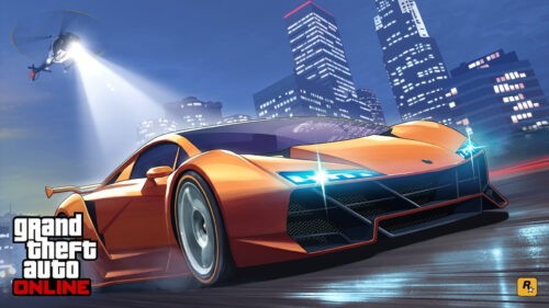 Grand Theft Auto Online Orange Sports Car Desktop Wallpaper