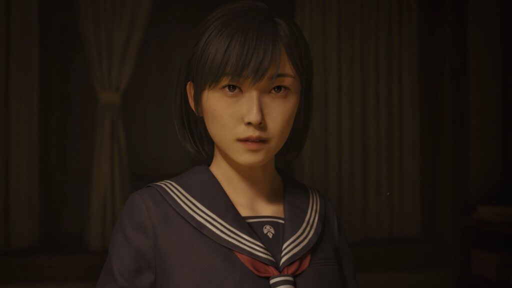 Young Japanese Schoolgirl in Dim Light 4K Wallpaper