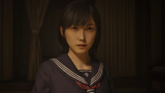 Young Japanese Schoolgirl in Dim Light 4K Wallpaper