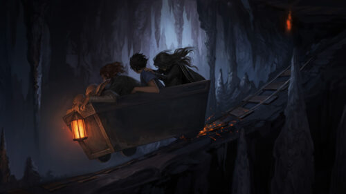 Harry Potter Mine Cart Escape Desktop Wallpaper