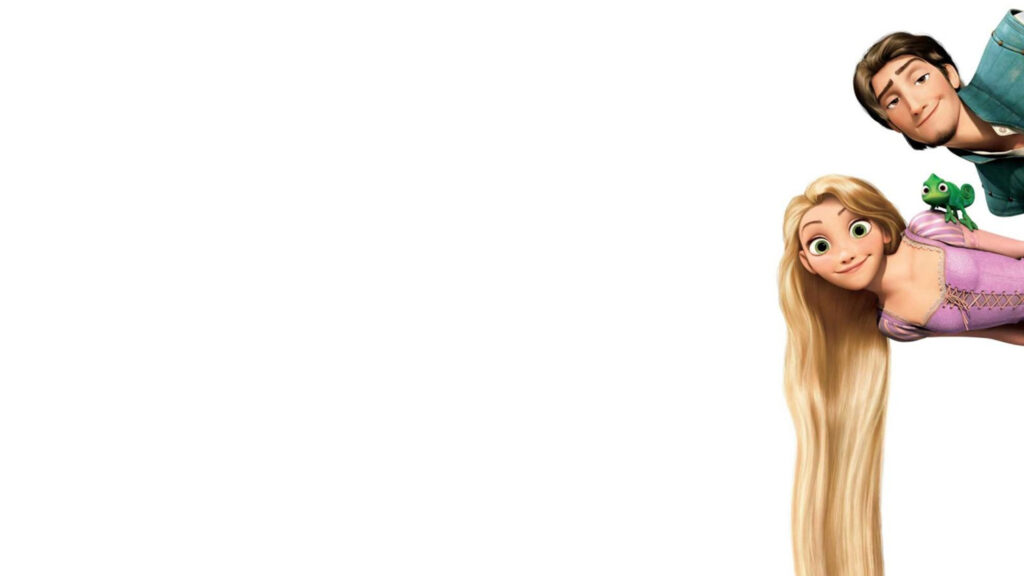 Rapunzel and Flynn Rider Tangled Minimalist Desktop Wallpaper