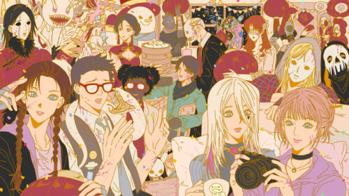 Dead by Daylight Anime Style Party Scene Desktop Wallpaper