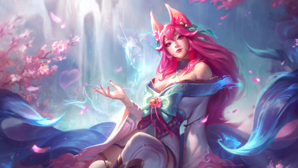 Spirit Blossom Ahri LoL Desktop Wallpaper
