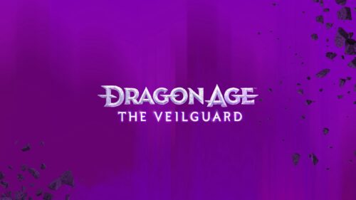 Dragon Age The Veilguard Logo Purple Background 4K Wallpaper