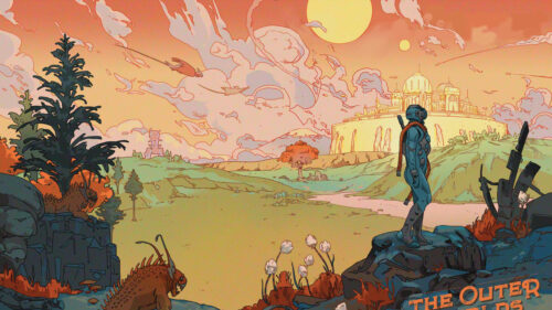The Outer Worlds Sci-Fi Landscape Desktop Wallpaper