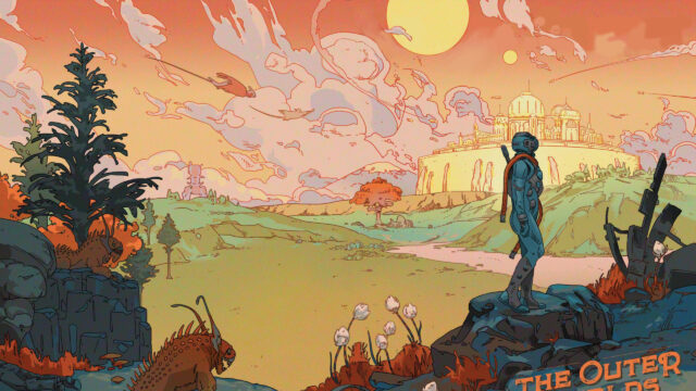 The Outer Worlds Sci-Fi Landscape Desktop Wallpaper