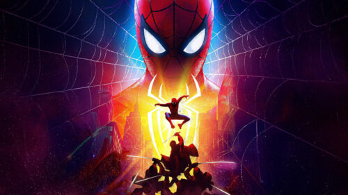 Spider-Man Above the Hand Ninjas Action Desktop Wallpaper