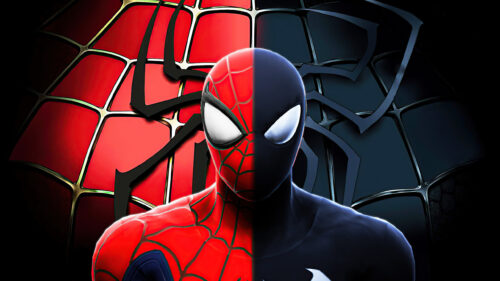 Split Suit Spider-Man Dual Personality 8K Desktop Wallpaper