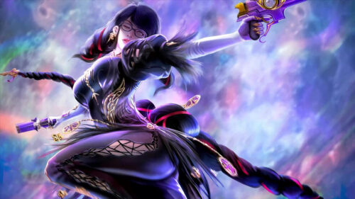 Bayonetta Elegant Combat Stance Desktop Wallpaper