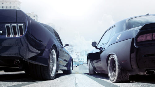 American Muscle Cars Street Race Desktop Wallpaper