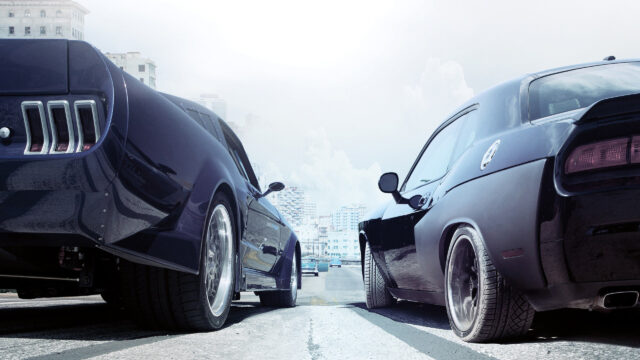 American Muscle Cars Street Race Desktop Wallpaper