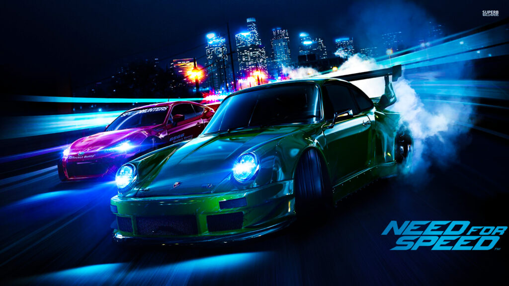 Need for Speed Drift Racing Green Porsche Desktop Wallpaper